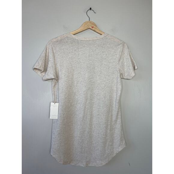 NWT Z Supply The Pocket Tee Short Sleeve Vneck Light Oatmeal Heather Size: XS - Picture 7 of 8